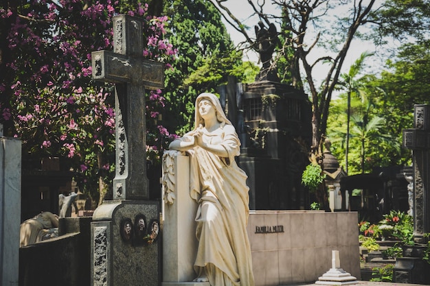 Piękny widok na posągi chrześcijaństwa znajdujące się w Sao Paulo w Brazylii