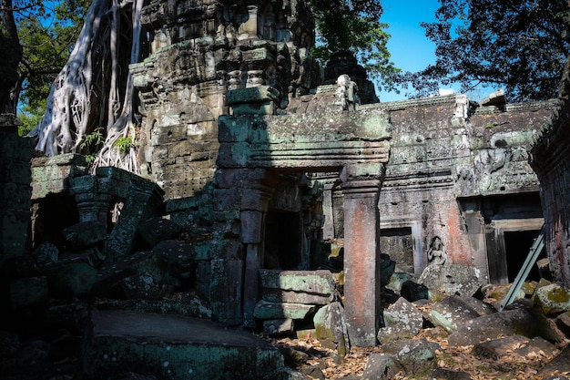 Piękny widok na świątynię Angkor Wat znajdującą się w Kambodży Siem Reap