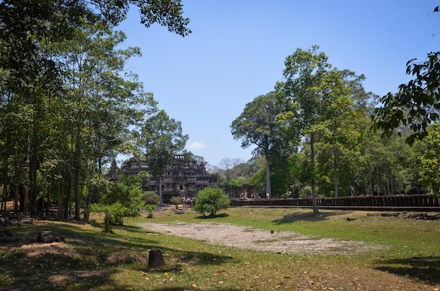 Piękny widok na świątynię Angkor Wat znajdującą się w Kambodży Siem Reap