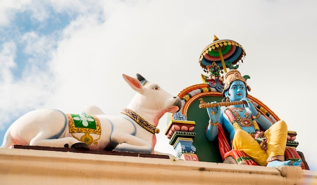 Piękny widok na świątynię sri mariamman w Singapurze