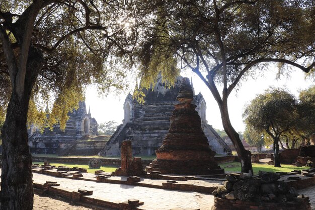 Piękny widok na świątynię Wat Si Sanphet znajdującą się w Ayutthaya Tajlandia