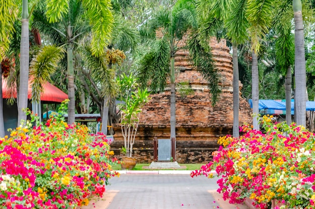 Piękny Widok Na świątynię Wat Yai Chai Mongkhon Znajdującą Się W Ayutthaya Tajlandia