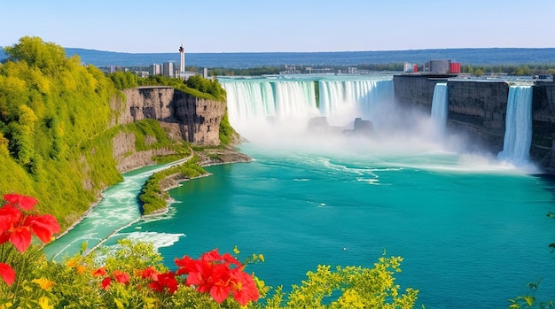 Piękny widok na wodospad Niagara w Kanadzie