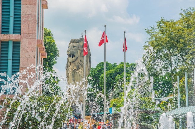 Piękny widok na wyspę Sentosa znajdującą się w Singapurze