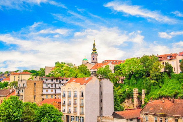 Piękny Widok Na Zabytkowe Centrum Belgradu Nad Brzegiem Sawy, Serbia