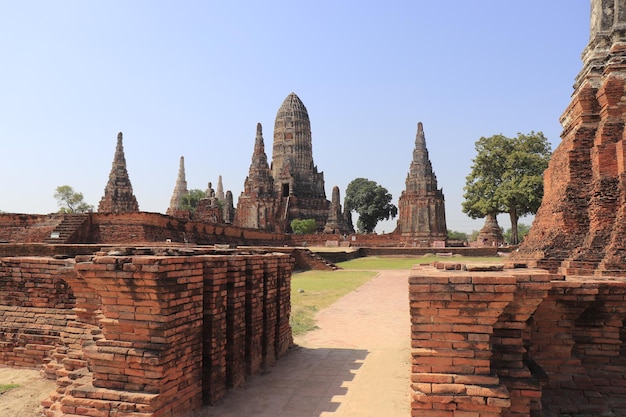 Piękny widok panoramiczny na Ayutthaya w Tajlandii