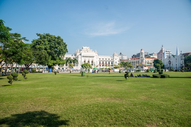 Piękny widok panoramiczny na Yangon Myanmar