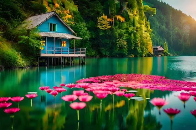 Piękny widok Różne kolorowe krajobrazy Ai GENB eautifu Zdjęcie tła Bardzo ładne Zdjęcie Se