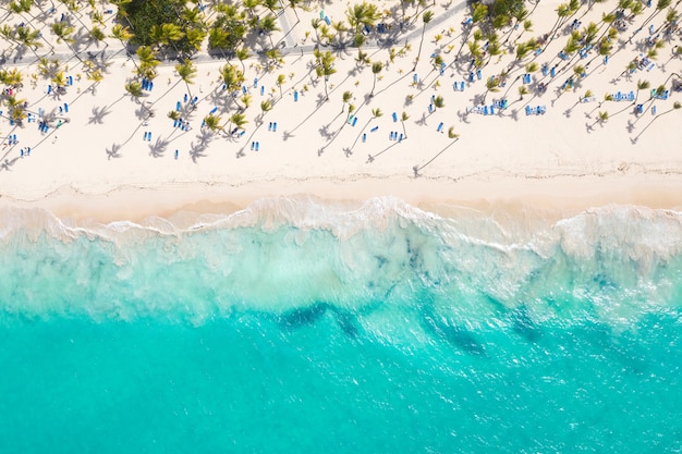 Piękny widok z lotu ptaka na plażę