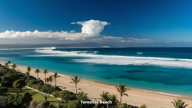 Piękny widok z powietrza na plażę Teresitas na wyspie Tenerife
