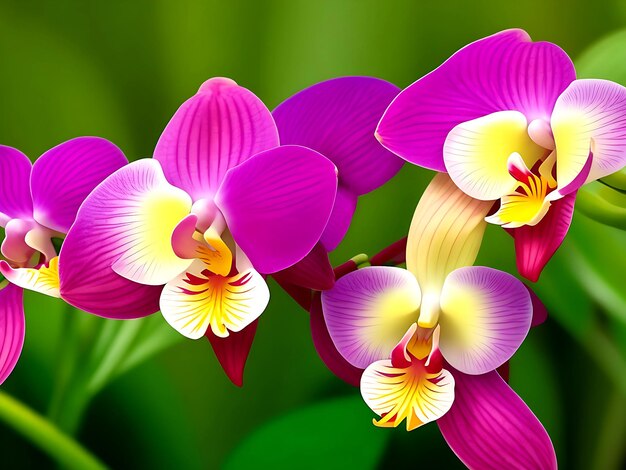 Piękny wielokolorowy mały kwiat orchidei
