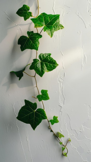 Piękny wiosenny zielony liść winorośli na ścianie
