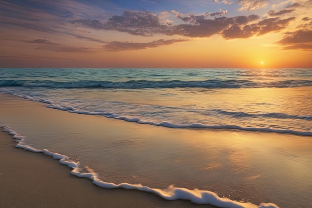 piękny zachód słońca na plaży piękny zachód słońca na plaży piękny zachód słońca nad morzem