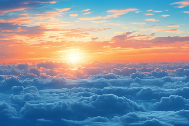 Piękny Zachód Słońca Nad Chmurami