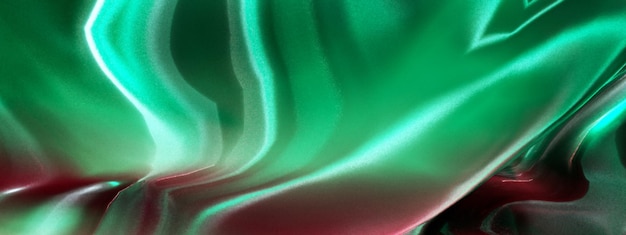 Piękny Zielony Płyn Abstrakcyjne Tło Z Metalicznym Brokatem I Załamaniami światła. Ilustracja 3d, Renderowanie 3d.