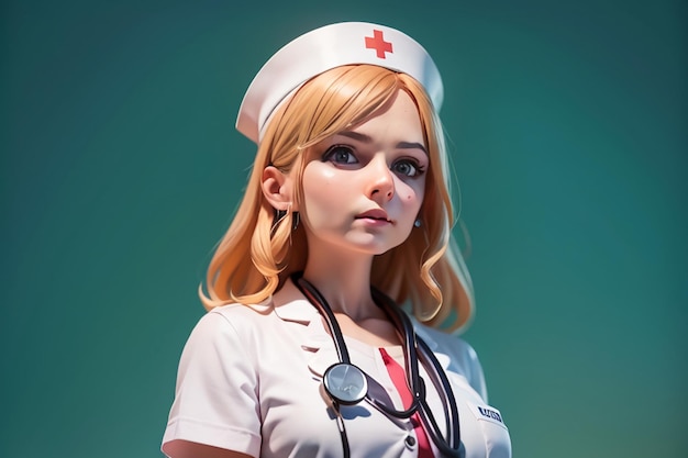 Pielęgniarka z czerwonym krzyżem na czapce