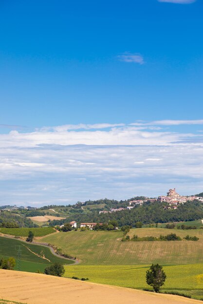 Piemont - Piemont - region, Włochy. Wiejski krajobraz w okolicy Langhe.
