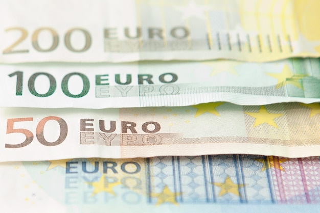 Pieniądze euro Pieniądze euro w tle Banknoty euro Pieniądze