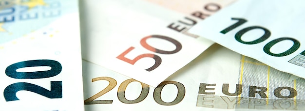 Zdjęcie pieniądze euro pieniądze euro w tle banknoty euro pieniądze