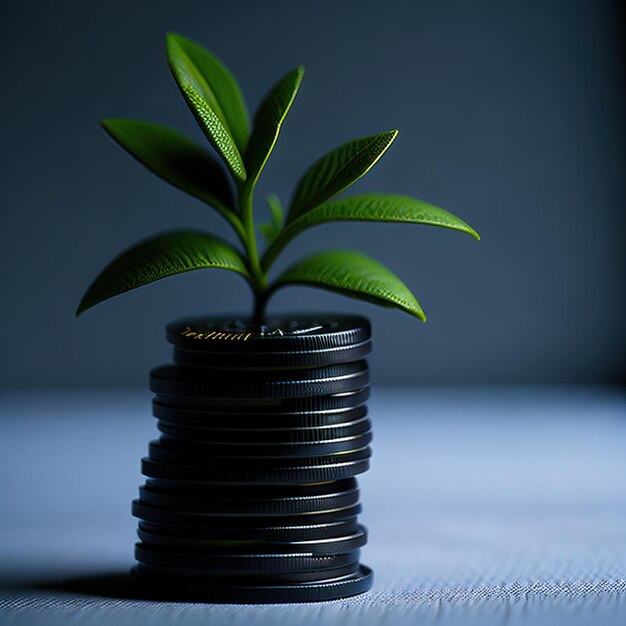 pieniądze rosnące w roślinie wzrostu