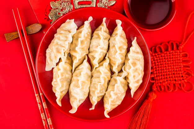 Pierogi na Chinese Spring Festival Chinese Świetne szczęście