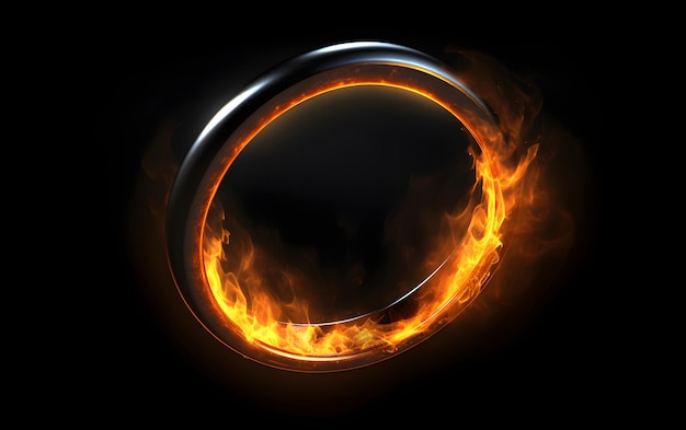 Pierścień ognia z napisem ogień