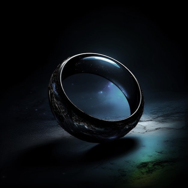 Pierścienie ślubne na ciemnym tle ilustracja 3D