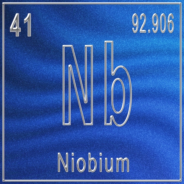 Pierwiastek Chemiczny Niobu, Znak Z Liczbą Atomową I Masą Atomową, Pierwiastek Układu Okresowego Pierwiastków