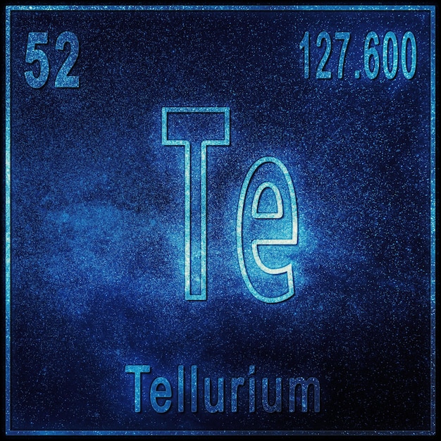 Pierwiastek Chemiczny Telluru, Znak Z Liczbą Atomową I Masą Atomową, Pierwiastek Układu Okresowego Pierwiastków