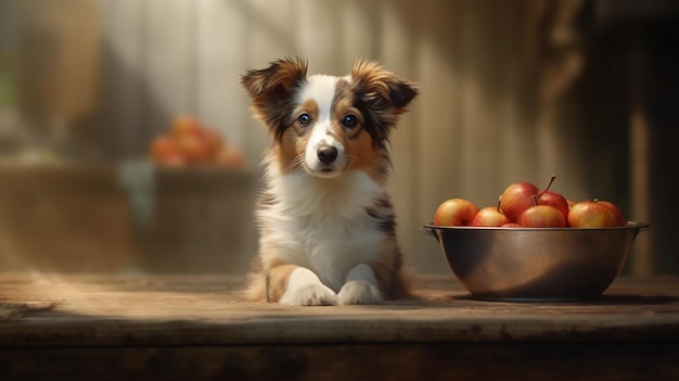 Pies czeka na karmienie