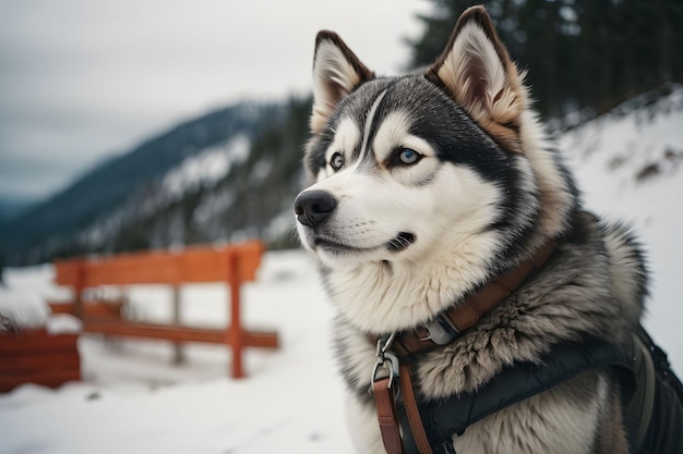 pies husky z etykietą z napisem "husky"