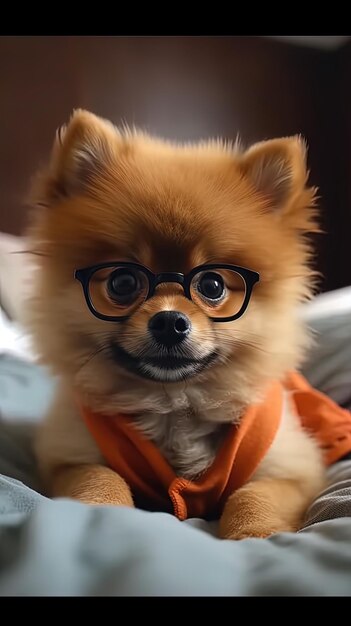 Zdjęcie pies noszący okulary i koszulkę z koszulką, na której jest napisane: