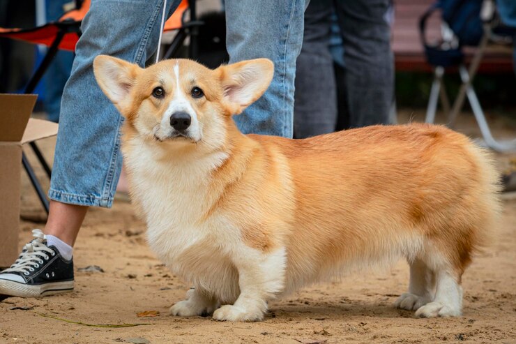 Pies Pembroke Corgi na wystawie