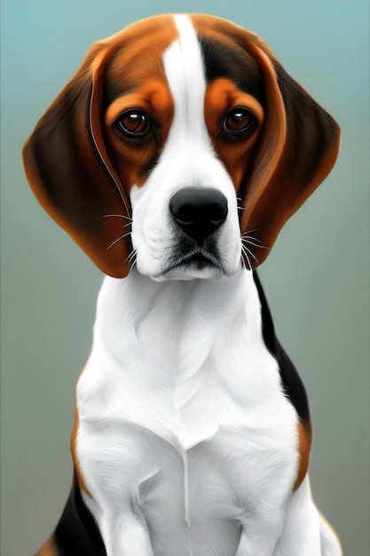 Pies rasy beagle portret ilustracji generatywna ai