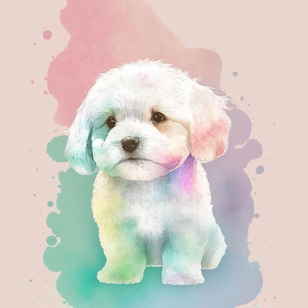 Zdjęcie pies szczeniak ładny streszczenie pastelowe