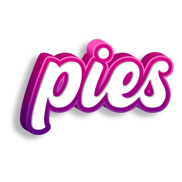 Pies typografia 3d projekt żółty różowy biały tło zdjęcie jpg