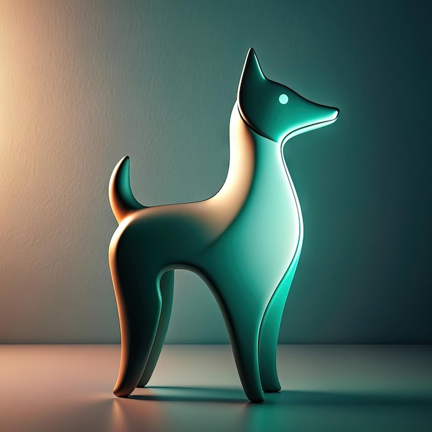 Zdjęcie pies w minimalistycznym projekcie