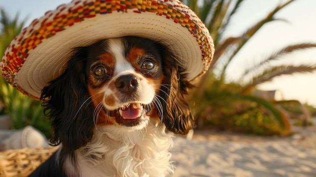 pies w sombrero jako sztandar świętowania Cinco de Mayo