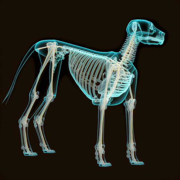 Zdjęcie pies x-ray, generatywne ai