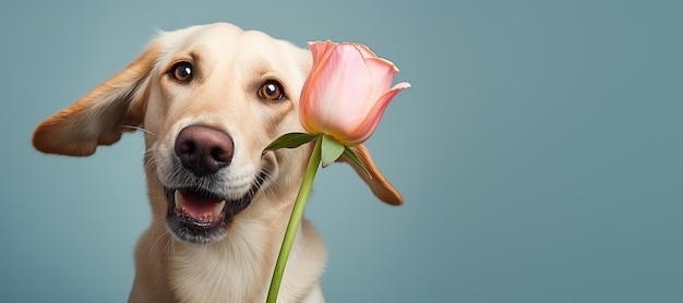 Pies z różą