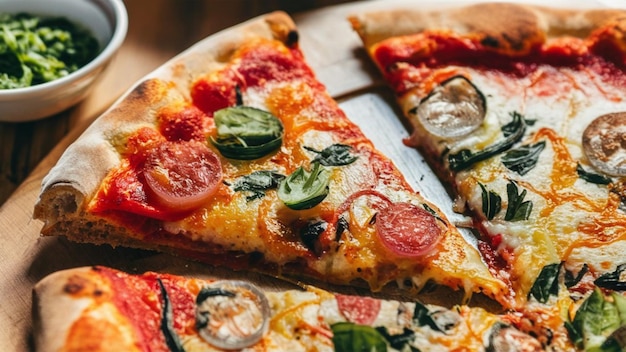 Pikantna pizza z serem na białym tle dla mediów społecznościowych