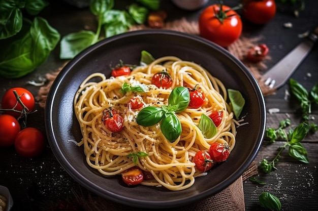 Pikantne batoniki spaghetti Pyszne danie obiadowe z pomidorami i sosem