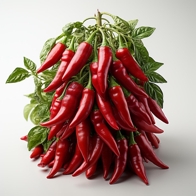 Pikantne czerwone chilli na białym tle