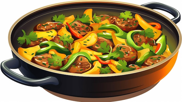 pikantne jedzenie grafika kulinarna ognista ilustracja skwiercząca kuchnia pikantny obraz