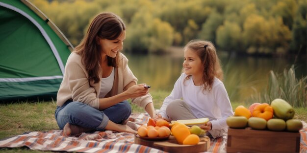 piknik matki z córką