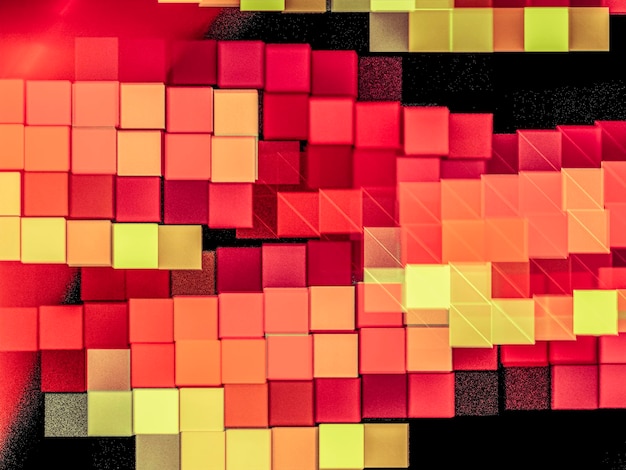Piksel, Kreatywne tło z kolorowymi kwadratami jako mozaika, dekoracyjny obraz do reklamy lub wzorów