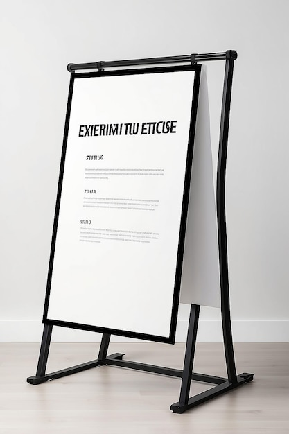 Zdjęcie pilates studio exercise guide signage mockup z pustą białą pustą przestrzenią do umieszczenia projektu