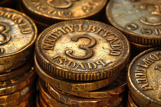 Zdjęcie pile of gold coins professional photography