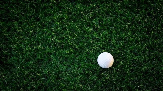 Piłeczka golfowa z bliska na trawie tee na zamazanym pięknym krajobrazie tła golfowego Koncepcja sportów międzynarodowych, które polegają na precyzyjnych umiejętnościach dla zdrowia relaksx9