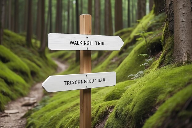 Pilgrimage Trail Walking Guide Signage Mockup z pustą białą pustą przestrzenią do umieszczenia projektu